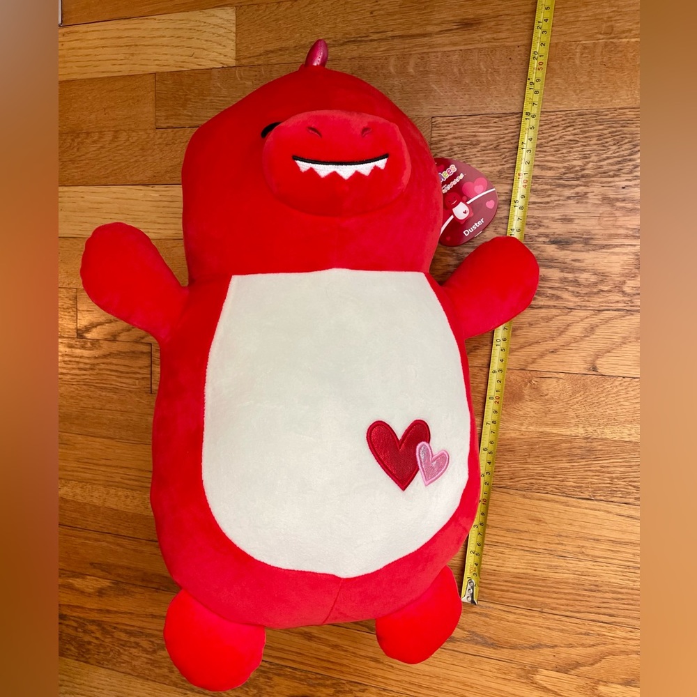 18” HugMee Duster the Red Dinosaur Valentine’s Squishmallow NWT